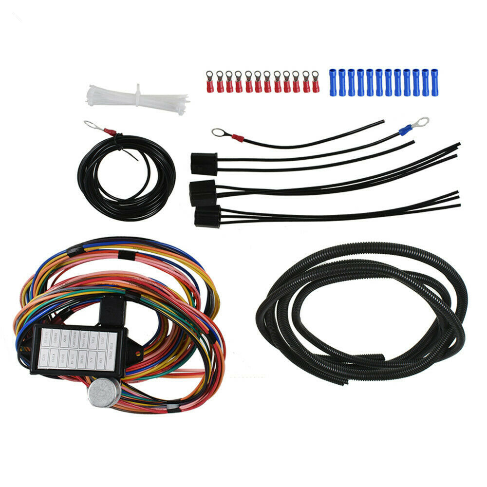 14-Circuit-Universal-Wire-Harness-14-Fuse-12v-Street-Hot-Rat-Muscle-Rod-Wiring
