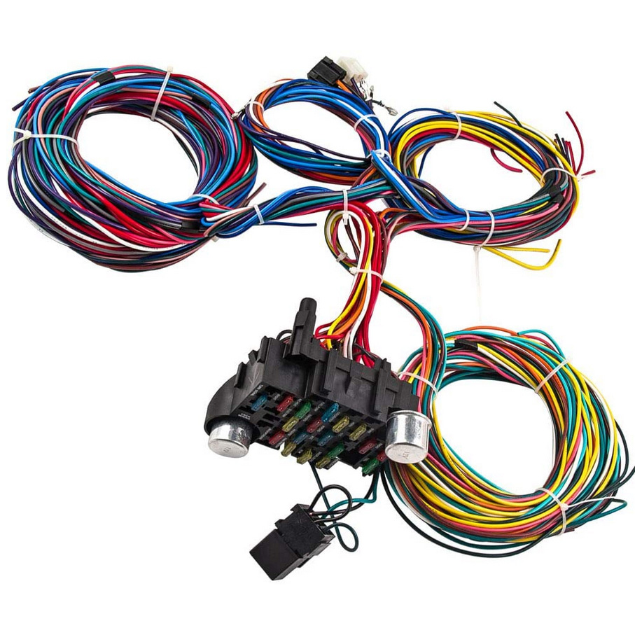 Universal 21 Circuit 17 Fuses Wiring Harness Street Wire Kit for GM CHEVY 12v